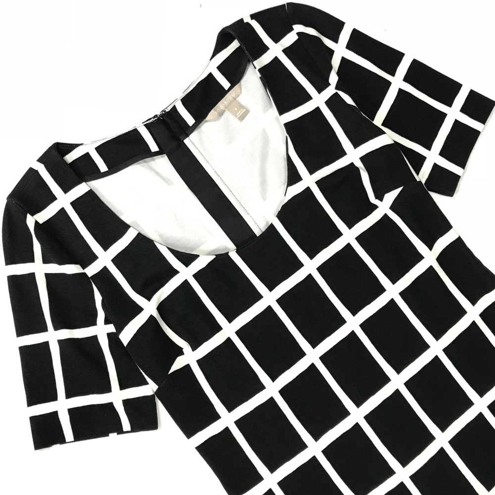 Banana Republic Black and White Grid Dress